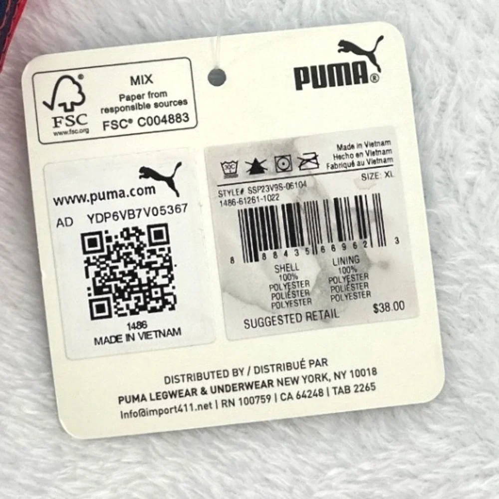 Puma Big Cat Swim Trunks Youth XL Red White Blue Mesh Lined Board Shorts NWT $38